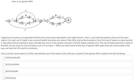 Solved Here Is An Epsilon Nfa Suppose We Construct An Chegg