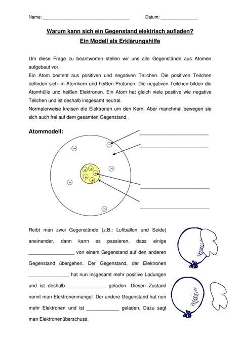 Elektrische Ladungen Unterrichtsmaterial Im Fach Physik