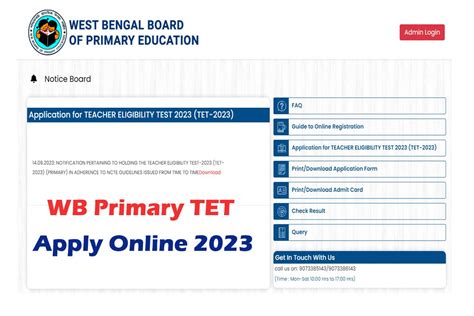 Wb Primary Tet Application Form 2023 Notification Out Now Check Apply Teacky Web