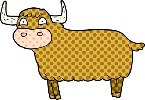 cartoon highland cow 12419297 Vector Art at Vecteezy