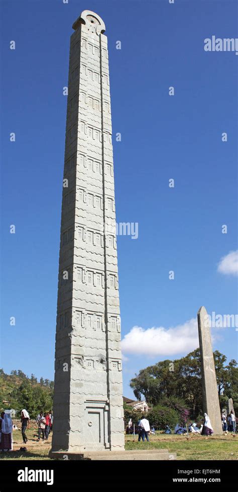 AXUM ETHIOPIA NOVEMBER 30 2014 People Visiting The Ancient Steles