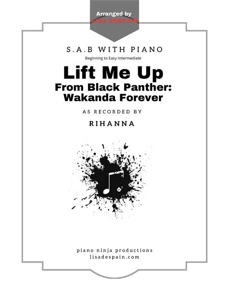 Lift Me Up Arr Lisa Despain Sheet Music Rihanna Sab Choir