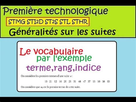 Les suites Les premiers pas exercice 1ère Techno STMG STI2D le