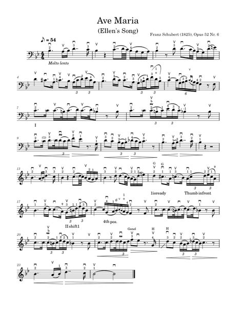 Ave Maria Schubert Sheet Music For Cello Solo