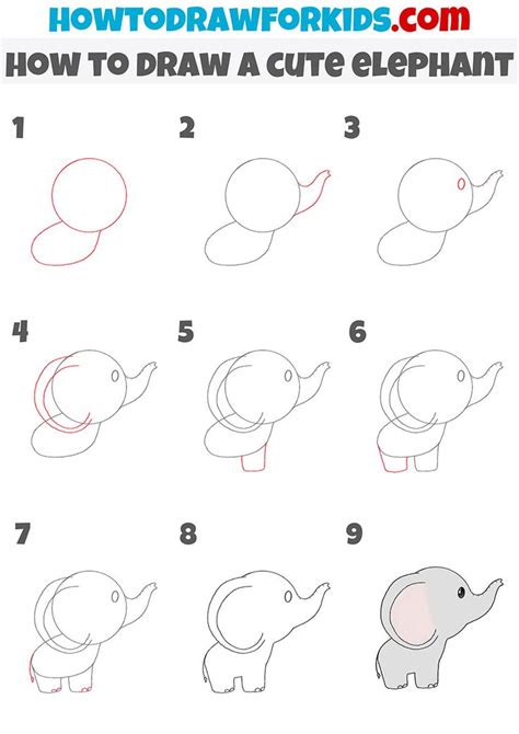 How To Draw A Cute Elephant In Easy Doodles Drawings Easy