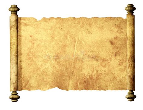 Old Scroll Parchment With Wooden Handles 3d Illustration Stock