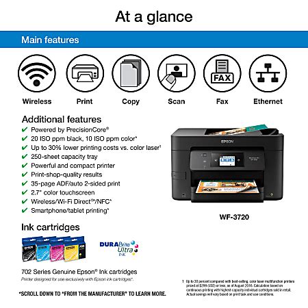 Epson Workforce Pro Wf Wireless Inkjet All In One Color Printer