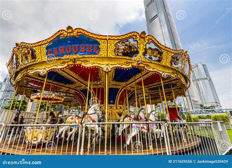 Carousel Rides In Hong Kong Editorial Photo Image Of Cityscape Fair