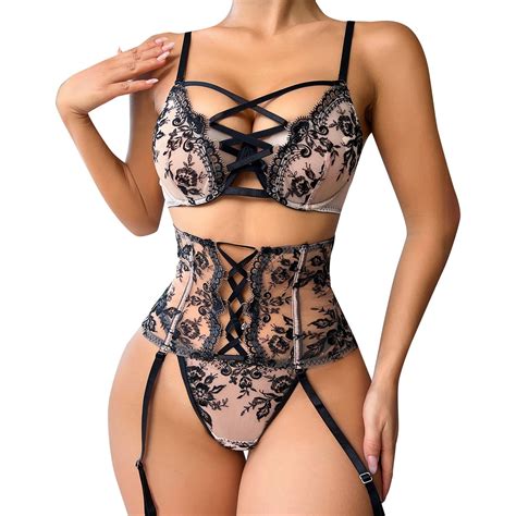 Womens Lingerie New Corset Women Sexy Lace Lingerie Set Bedtime