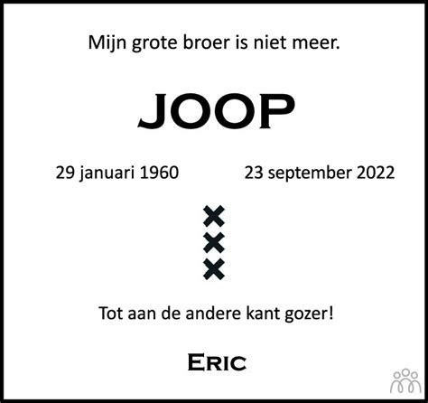 Joop Van Driest 23 09 2022 Overlijdensbericht En Condoleances