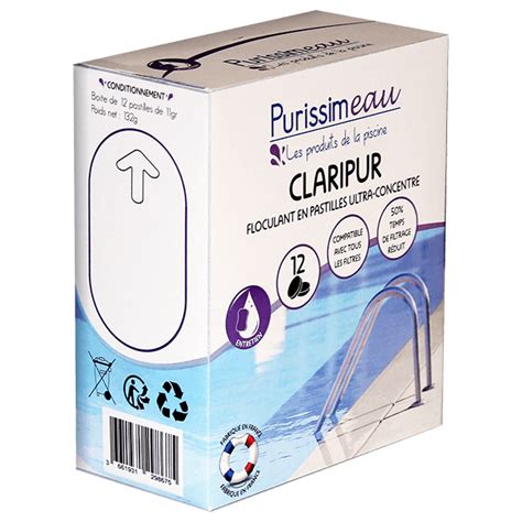 CLARIPUR BOITE DE 12 PASTILLES Label Piscines