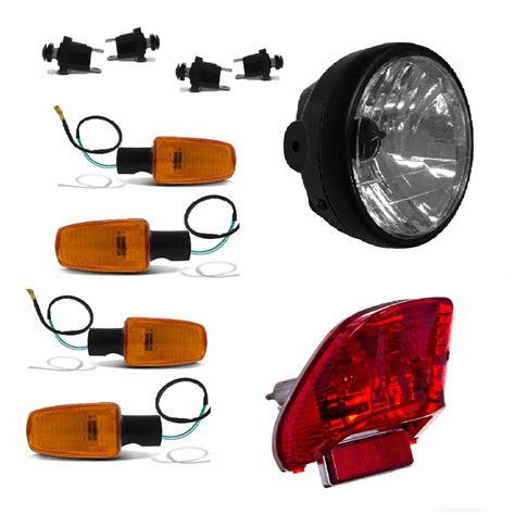 Farol Pisca Seta Lente Laranja Lanterna Traseira Honda Cg Titan