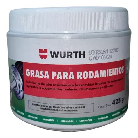 Grasa Para Rodamientos G Wurth Uso Automotriz Industrial