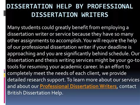 Ppt Dissertation Help By Professional Dissertation Writers Powerpoint Presentation Id11690883