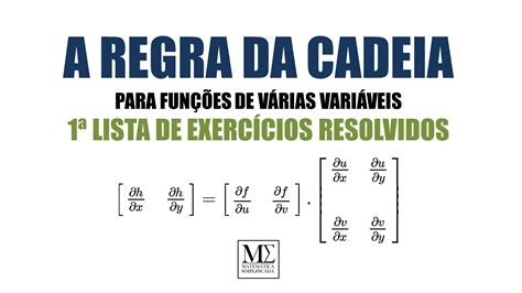 A Regra Da Cadeia Para Campos Escalares Lista De Exerc Cios Resolvidos