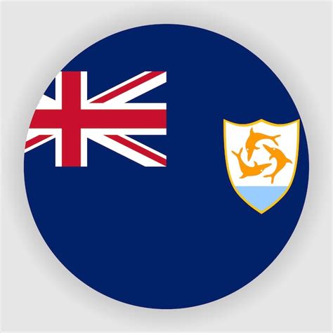 Premium Vector Anguilla Flat Rounded Flag Icon