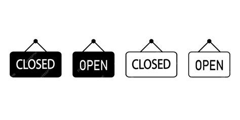 premium vector open closed flat illustration  white background eps
