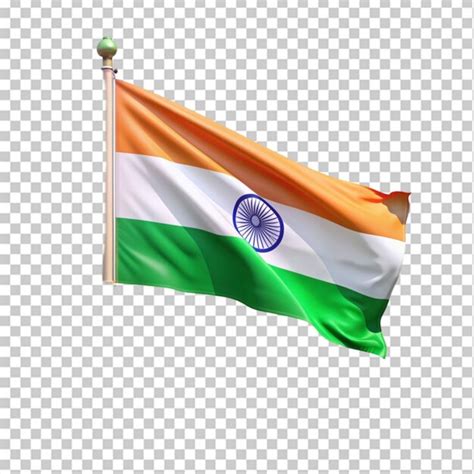 Indian Flag On Transparent Background Premium Ai Generated Psd