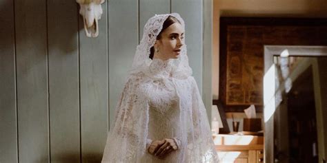 lily collins wedding dress back - Millard Pritchard