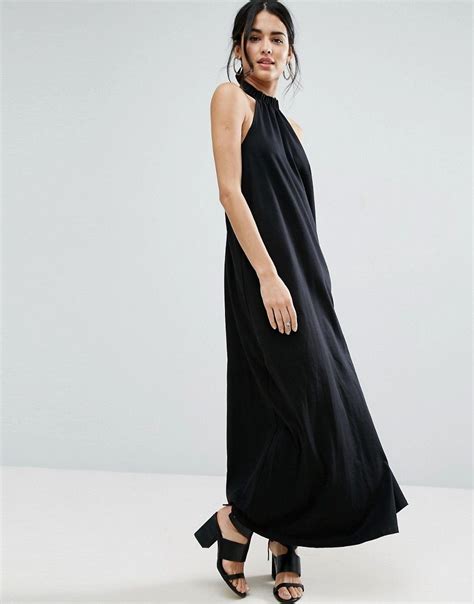 Buy It Now Asos Halter Swing Maxi Dress Black Maxi Dress By Asos