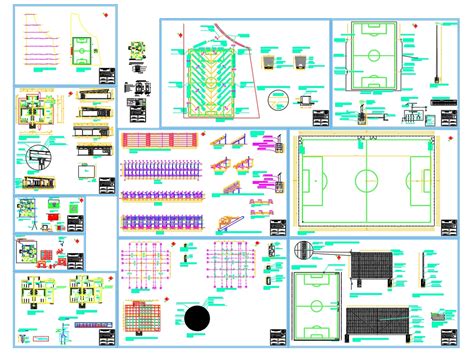 Cancha de pasto sintético en AutoCAD Descargar CAD gratis 1 42 MB