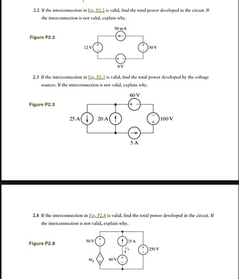 If The Interconnection In Fig P Is Valid Find The Total Power