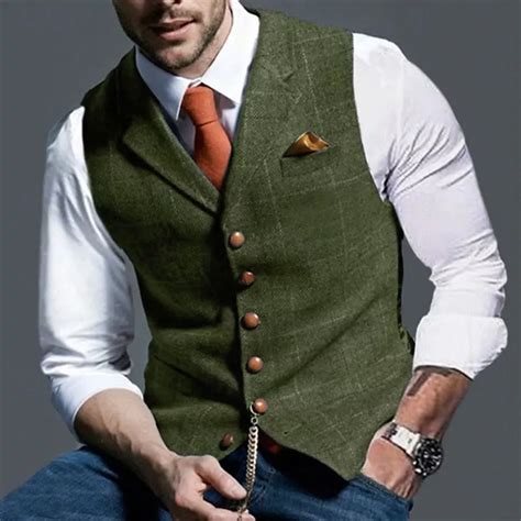 Men S Vest Waistcoat Daily Wear Going Out Vintage Fashion Spring Fall