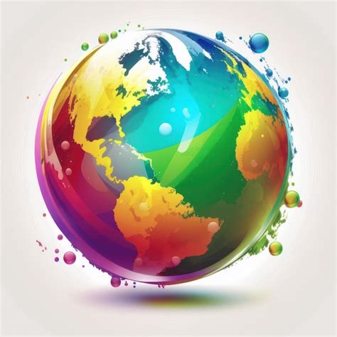 Premium Photo | A colorful globe with the word " earth " on it