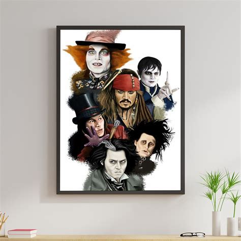 Quadro Decorativo Grande Emoldurado Johnny Depp Personagens Famosos