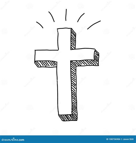 Christian Cross Doodle ilustración del vector Ilustración de pascua