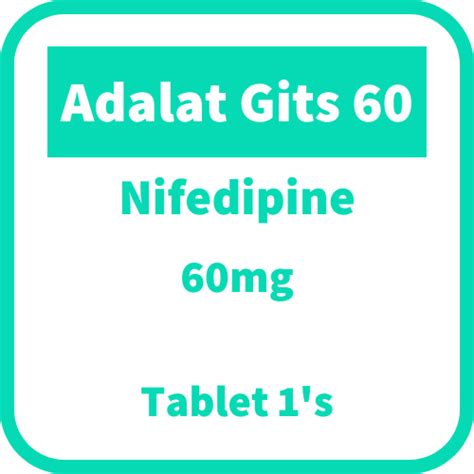 Adalat Gits 60 Nifedipine 60mg Prolonged Release Tablet 1s Price In