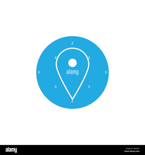 Icono puntero del mapa Símbolo de ubicación GPS Diseño plano Blanco