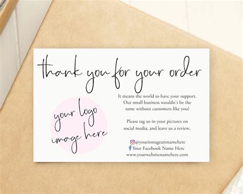 Thank You For Your Order Cards Small Business Thank You Etsy UK