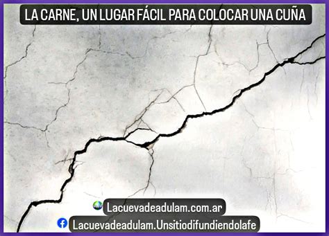 LA CARNE UN LUGAR FÁCIL PARA COLOCAR UNA CUÑA La Cueva de Adulam