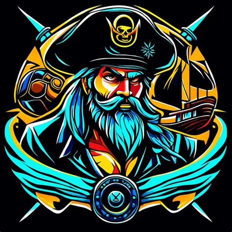 Capitaine Morgan Style Graphique Vectoriel Pirate Vecteur Premium