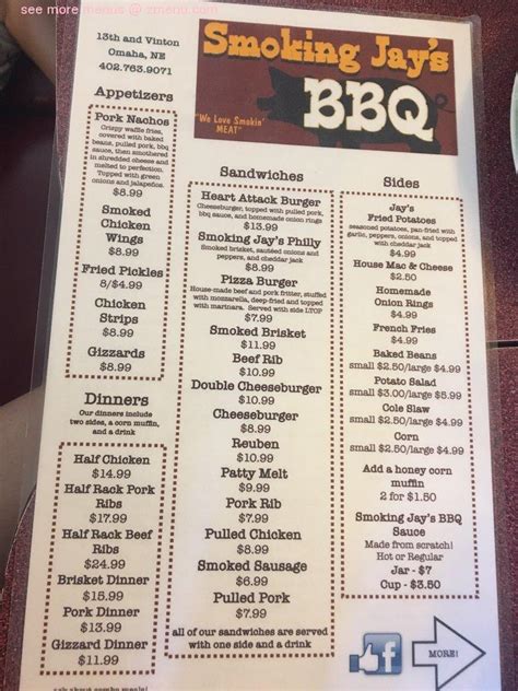 Menu At Smoking Jays Bbq Omaha