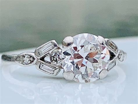 Art Deco Engagement Ring 1920s 1.0 carat Old European Cut Diamond ...