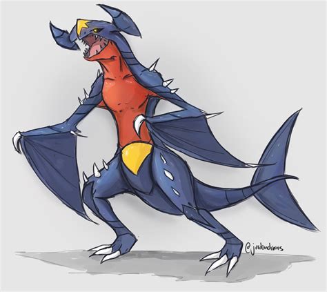 I drew one of my favorite Pokemon, Garchomp! : r/pokemon