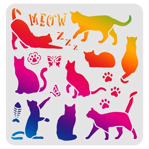 Buy Fingerinspire Cat Drawing Painting Stencils Templates X