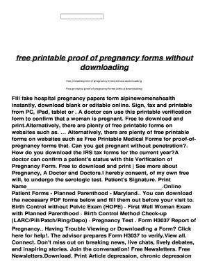 Fillable Online Np Fumolin Free Printable Proof Of Pregnancy Forms