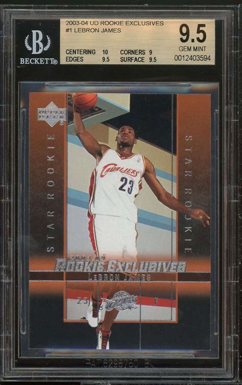 Lebron James Rookie Card Ud Rookie Exclusives Bgs