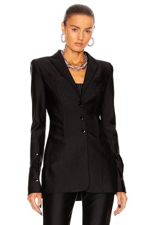 Alexander Wang Peak Lapel Blazer In Black Fwrd