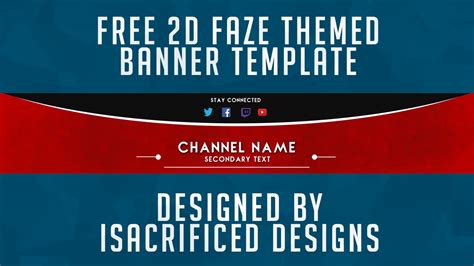 Free Youtube Banner Template 2d Fazeclan Themed Psd Free Gfx Youtube