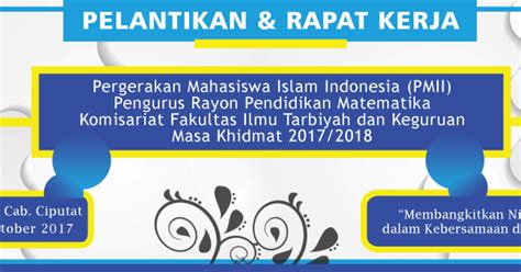 Pelantikan Dan Rapat Kerja Rayon Pmtk Pmii Pmtk