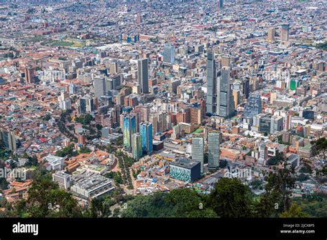 View over Bogota from Monserrate, Colombia, South America Stock Photo ...