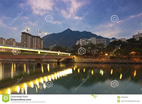 Sunset Along The River In City Stock Photo Image Of Office Crowded