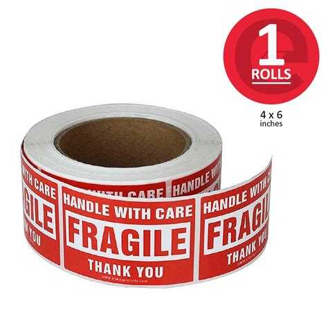 Buy EnKo 4 X 6 Inch Large Fragile Stickers Handle With Care Warning