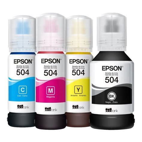 Kit 4 Refil Tinta T504 Epson L4150 L4160 L6161 L6191 L6171 Shopee Brasil