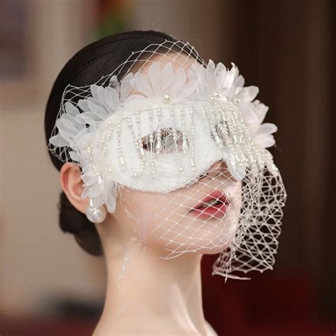 Elegant White Lace Venetian Mask For Women Perfect For Etsy