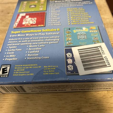 The Super Gamehouse Solitaire Collection Pc Cd Single Player Sorting
